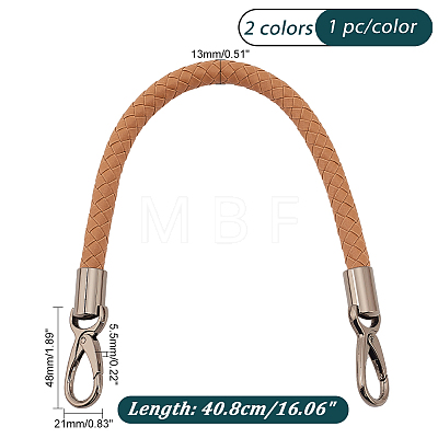   2Pcs 2 Colors Braided Imitation Leather Bag Straps FIND-PH0017-31B-1