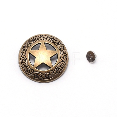 1-Hole Alloy Decorative Rivets PALLOY-WH0092-15AB-1