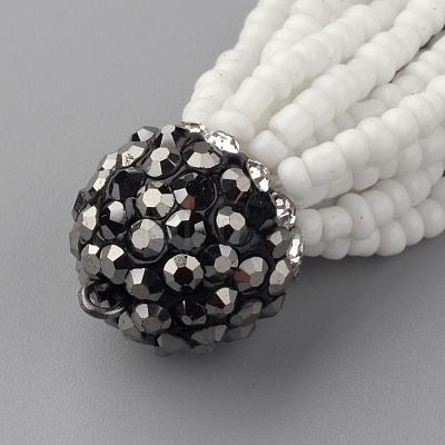 Glass Seed Beads Tassel Big Pendant Decorations HY-S001-01-1