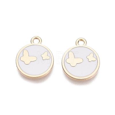 Rack Plating Alloy Enamel Pendants ENAM-N070-01C-01G-01-1