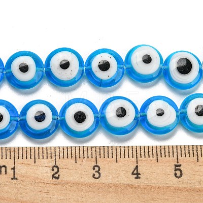 Handmade Evil Eyes Lampwork Beads Strands LAMP-H001-11A-02-1