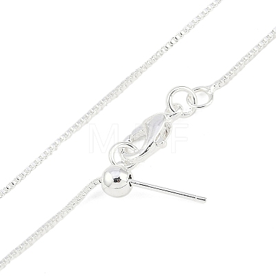 1mm Rack Plating Brass Box Chain Adjustable Slider Necklaces for Women Men MAK-L044-56S-1