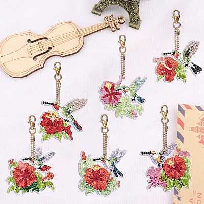 Flowr Bird DIY Diamond Painting Keychain Kit PW-WG83668-01-1