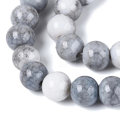 Opaque Ombre Effect Dyed Glass Beads Strands GLAA-Q106-04A-02-1