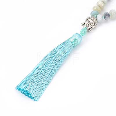 Polyester Tassel Pendant Necklaces NJEW-JN02243-04-1