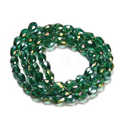 Electroplate Glass Beads Strands X-EGLA-D015-7x5mm-26-1