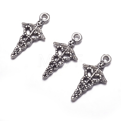 Tibetan Style Alloy Pendants TIBEP-N009-060AS-NR-1