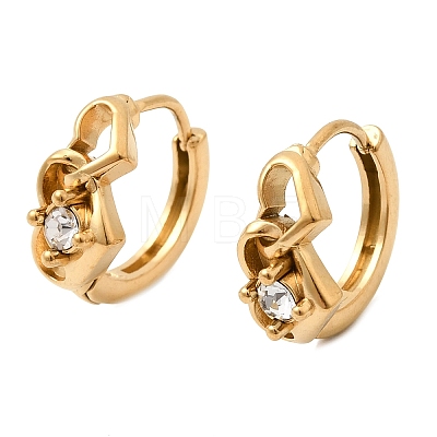 Valentine's Day 304 Stainless Steel Rhinestone Hoop Earrings EJEW-P344-03G-1
