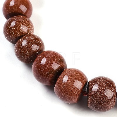 Synthetic Goldstone Rondelle Graduated Beaded Necklaces for Women Men NJEW-K388-02H-1