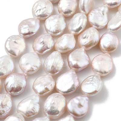 Natural Baroque Keshi Pearl Beads Strands PEAR-P064-18A-01A-1