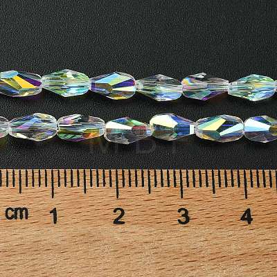 Transparent Electroplate Glass Beads Strands GLAA-K064-03A-AB01-1