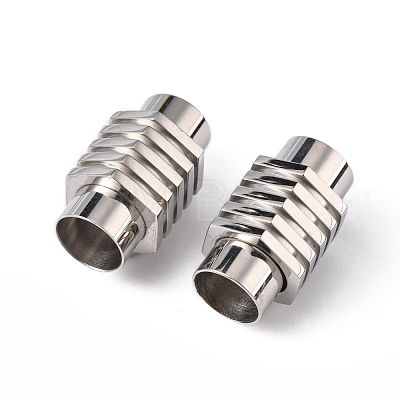 Smooth 304 Stainless Steel Magnetic Clasps with Glue-in Ends STAS-C005-1-1