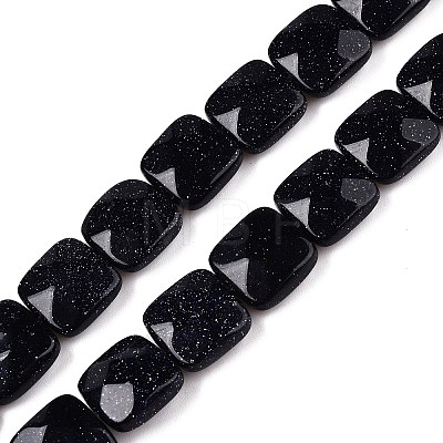 Synthetic Blue Goldstone Beads Strands G-T138-166-1