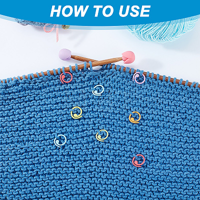  30Pcs Baking Painted Zinc Alloy Knitting Stitch Marker Rings DIY-NB0009-64-1