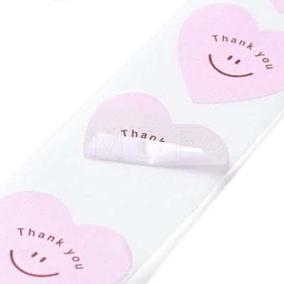 500Pcs Heart with Thank You Roll Stickers DIY-U008-01B-1