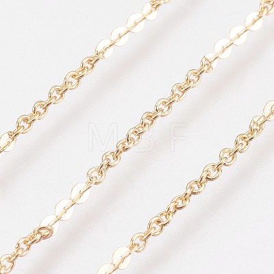 Long-Lasting Plated Brass Link Chain Necklaces NJEW-K112-01G-NF-1