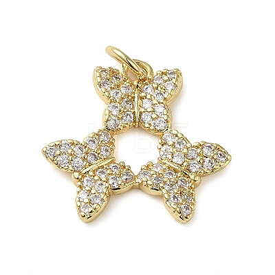 Brass Micro Pave Clear Cubic Zirconia Pendants LS-KK-U005-01O-G-1