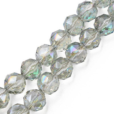 Electroplate Transparent Glass Beads Strands EGLA-N002-34B-C09-1