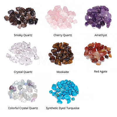 Mixed Natural & Synthetic Gemstone Chip Beads G-PH0001-01-1