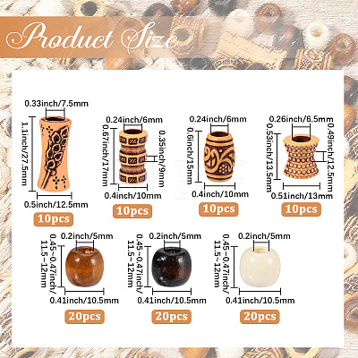 100Pcs 7 Styles Plastic and Wood Beads KY-PA0001-17-1