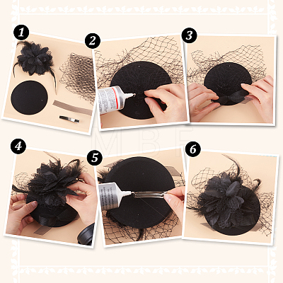 Fingerinspire Gothic Style  Fascinator DIY Kit DIY-FG0005-11-1