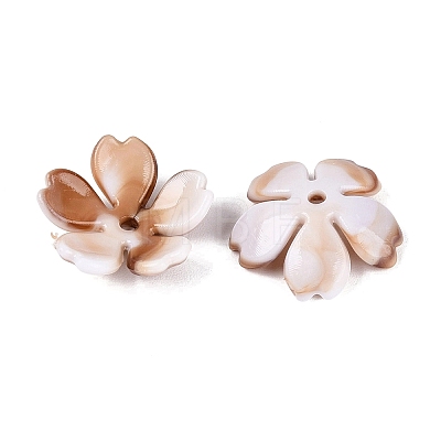 Two Tone Opaque Plastic Bead Caps KY-N025-48-1