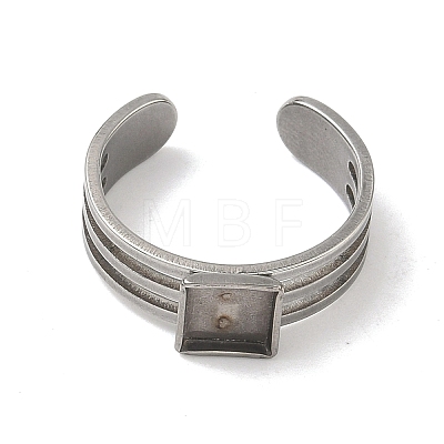 304 Stainless Steel Cuff Ring Findings STAS-B126-12A-P-1