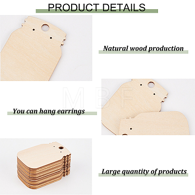 Wood Earring Display Card with Hanging Hole DIY-WH0320-20D-1