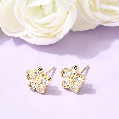 Valentine's Day Brass Micro Pave Clear Cubic Zirconia Stud Earrings EJEW-C186-22G-04-1