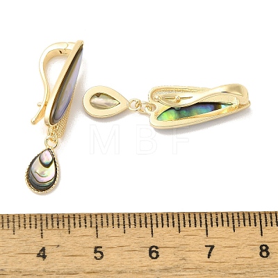 Teardrop Brass Fold Over Clasps KK-Z073-35G-03-1