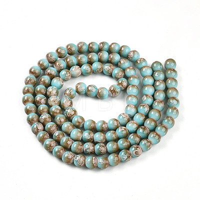 Baking Paint Glass Beads Strands DGLA-N008-8mm-05-1