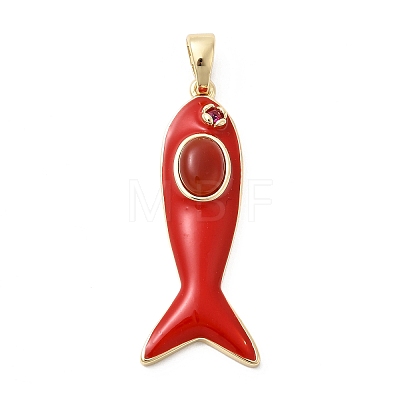 Natural Carnelian(Dyed & Heated) Pendants KK-Z137-19G-02-1