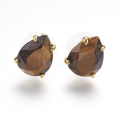 Natural & Synthetic Gemstone Stud Earrings EJEW-L196-03-1