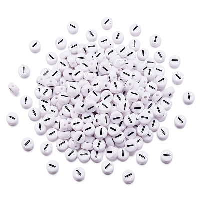 Yilisi 500Pcs Acrylic Horizontal Hole Letter Beads OACR-YS0001-03I-1