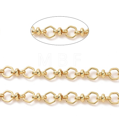 Brass Hexagon & Knot Link Chains CHC-K013-14G-1