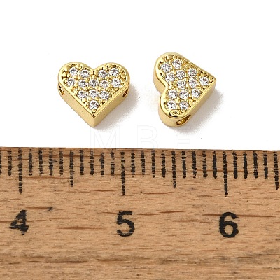 Brass Micro Pave Cubic Zirconia Beads KK-H487-03G-1