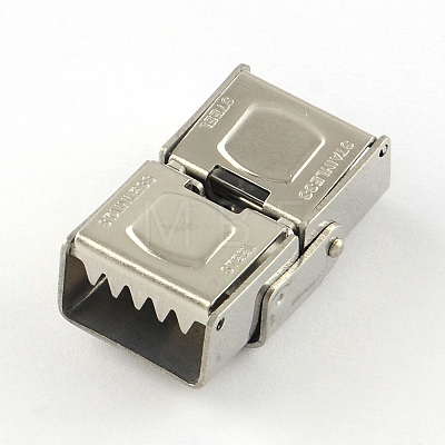 Smooth Surface 201 Stainless Steel Watch Band Clasps X-STAS-R063-85-1