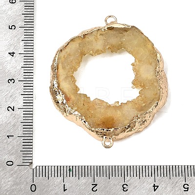 Dyed Natural Druzy Agate Slice Nuggets Links Connector Charms G-P614-04G-01-1