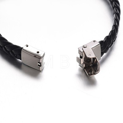 Jewelry Black Color PU Leather Cord Bracelets BJEW-G467-14-1