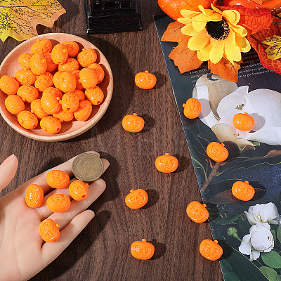 60Pcs Halloween Opaque Resin Beads RESI-SC0036-67-1