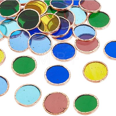 Olycraft 36Pcs 6 Colors Colored Glass Mosaic Tiles DIY-OC0009-46-1