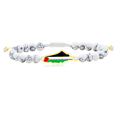 Palestine Map 304 Stainless Steel Enamel Link Bracelets FS-WGEA228-14-1