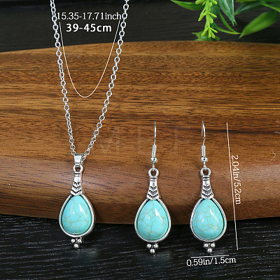 Alloy with Acrylic Pendant Necklace & Dangle Earrings WGBAAE5-02-1