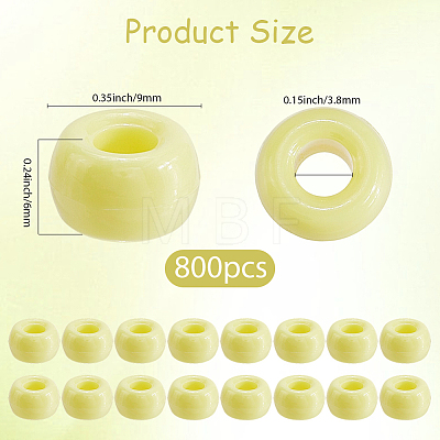 800Pcs Opaque Plastic Beads KY-SP0001-47E-1