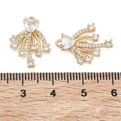 Brass Micro Pave Clear Cubic Zirconia Pendants KK-B172-05G-1