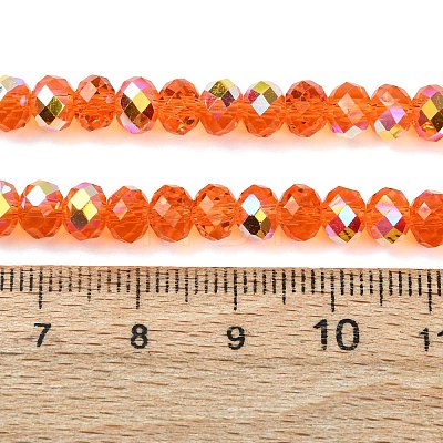 Electroplate Transparent Glass Beads Strands EGLA-A046-01B-24-1