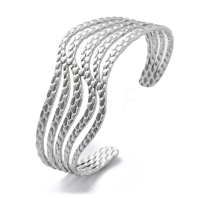 304 Stainless Steel Cuff Bangles BJEW-B108-12P-1