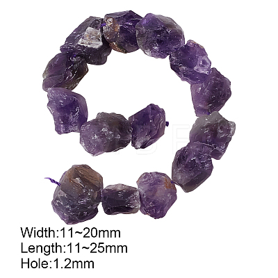 Olycraft Rough Raw Natural Amethyst Beads Strands G-OC0003-75-1
