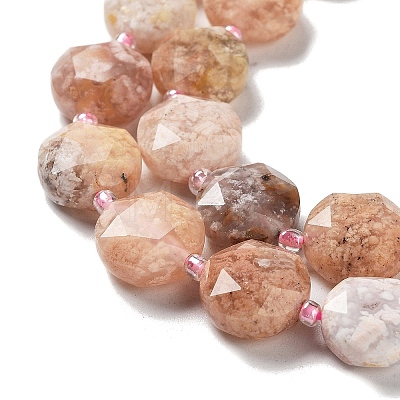 Natural Cherry Blossom Agate Beads Strands G-NH0004-024-1