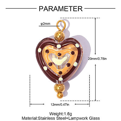304 Stainless Steel with Glass Pendants GL-OY001-03G-03-1